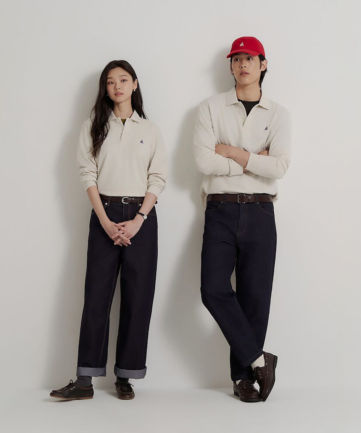 빈폴 멘(BEANPOLE MEN) [소프트터치] 프리미엄 코튼 피케 칼라넥 티셔츠  아이보리