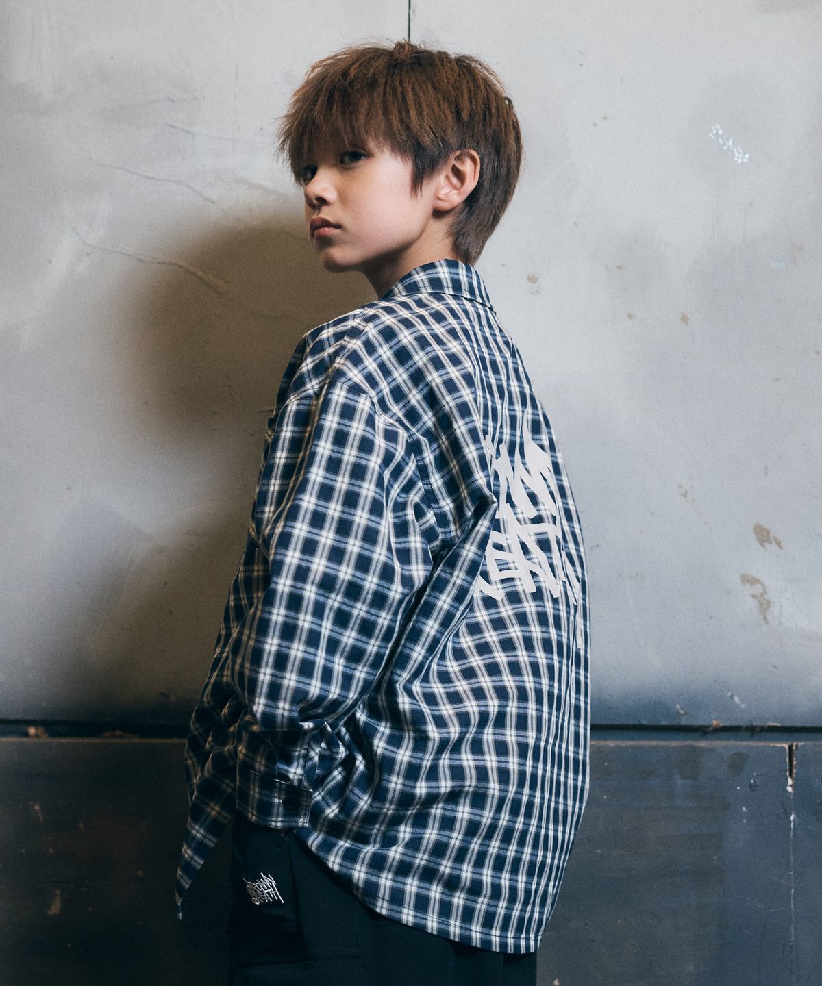 브라운브레스 키즈(BROWNBREATH KIDS) KIDS TAG CHECK SHIRT - NAVY