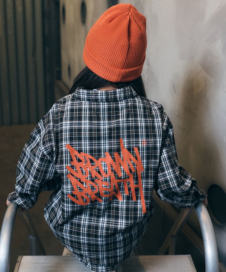 KIDS TAG CHECK SHIRT - BROWN