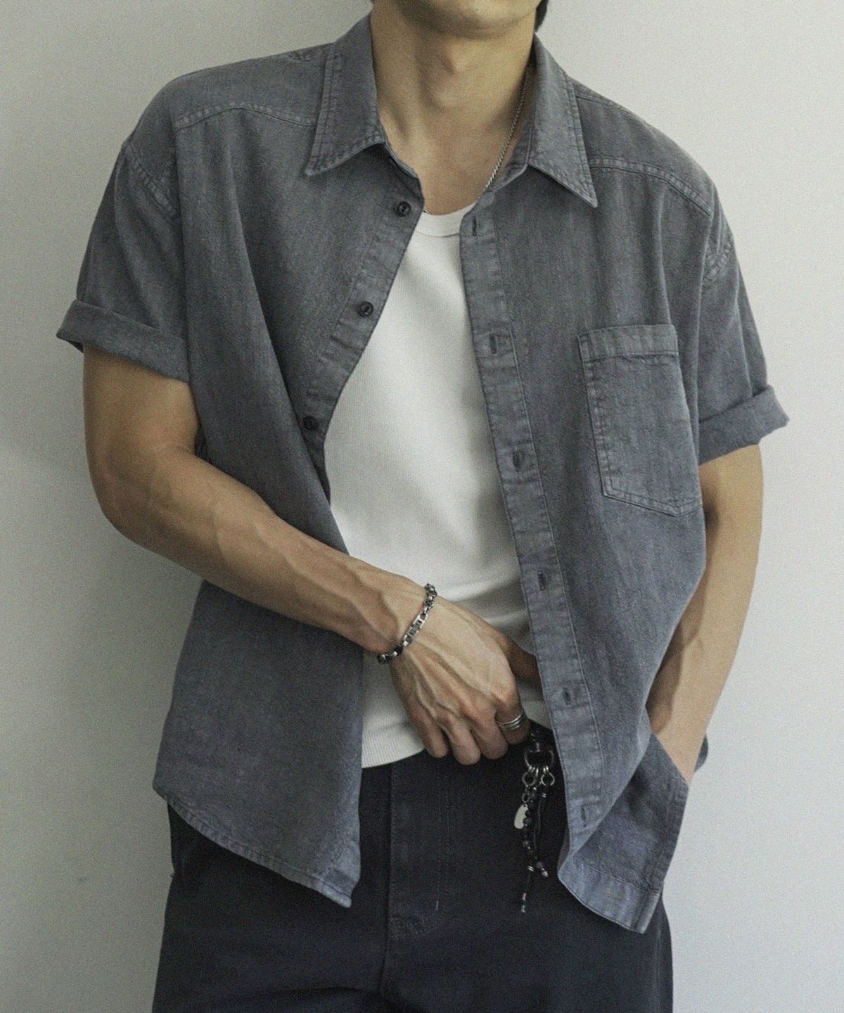 시도(SIIIIDO) GAIUS HALF SHIRT(BLUE)