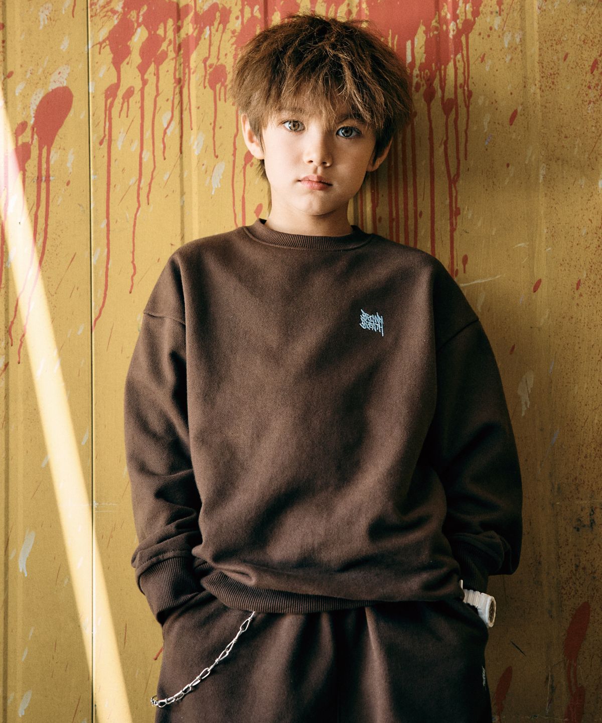 브라운브레스 키즈(BROWNBREATH KIDS) KIDS TAG CREWNECK - BROWN