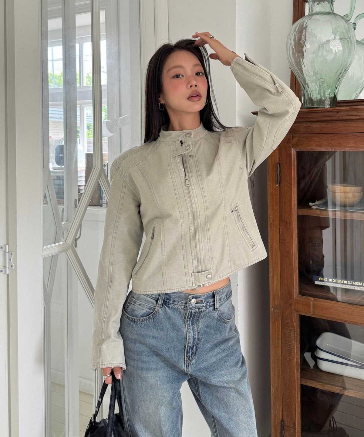 미쏘(MIXXO) 슬림핏 점퍼_MIWJJG956C