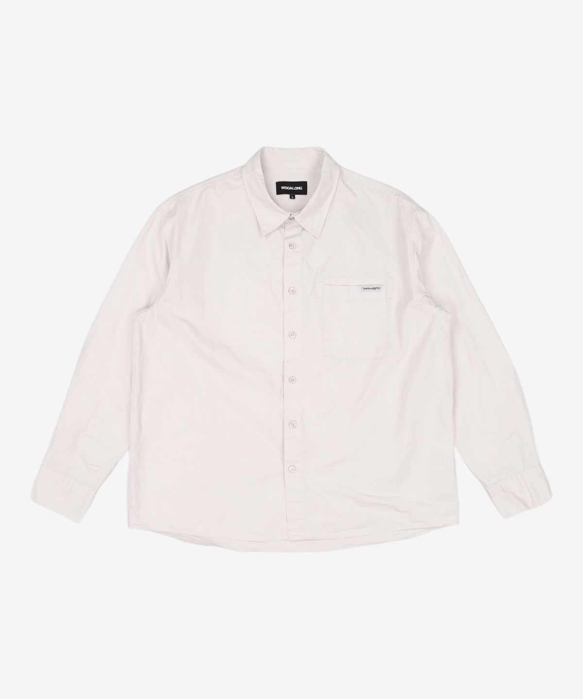 우알롱(WOOALONG) Out-Pocket Plush Basic Shirt - LIGHT GREY L