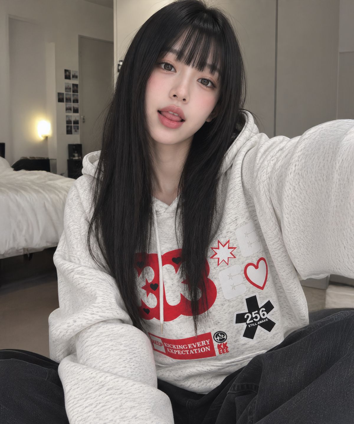 케이케이이이이(KKEEE) 리버스 아이덴 오버핏 후드티(3color)