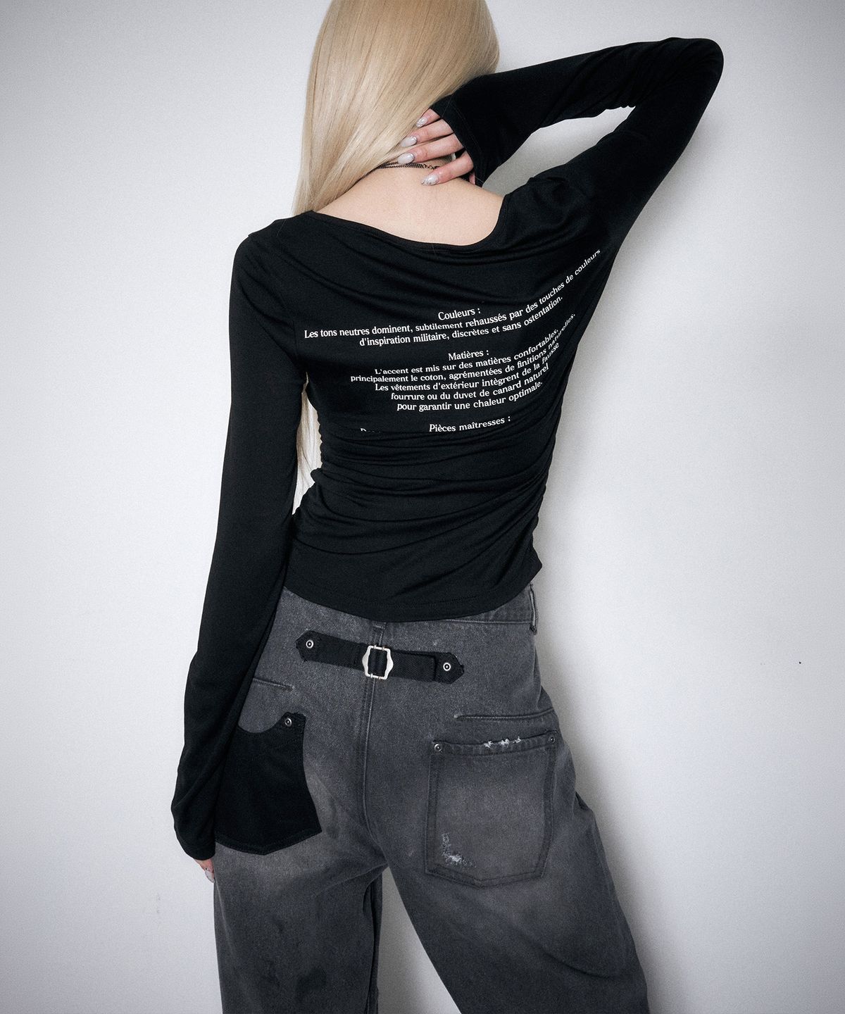 스키즘 인듀싱(SCHISM INDUCING) QUOTE GRAPHIC LONG SLEEVE BLACK