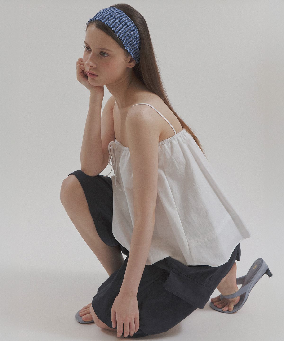 헤더먼트(HETHERMENT) balloon cotton tube top (white)