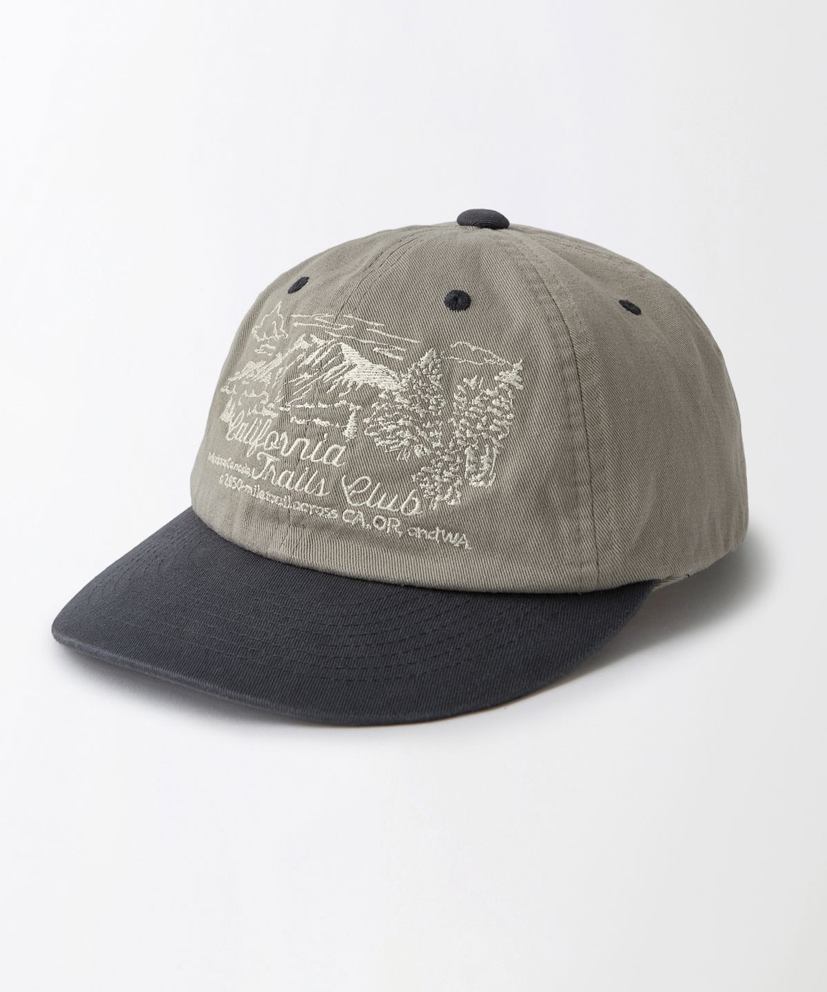 아웃스탠딩(OUTSTANDING) VINTAGE COTTON TRUCKER CAP(TRAILS CLUB)_GRAY/D.GRAY