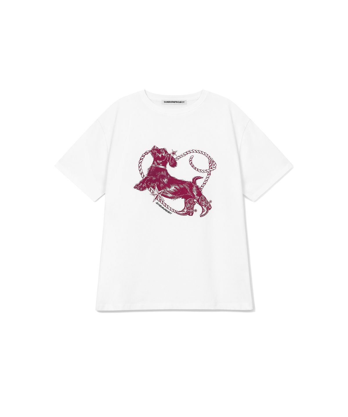 썬번프로젝트(SUNBURNPROJECT) HEART DOG OVERFIT T-SHIRT, WHITE