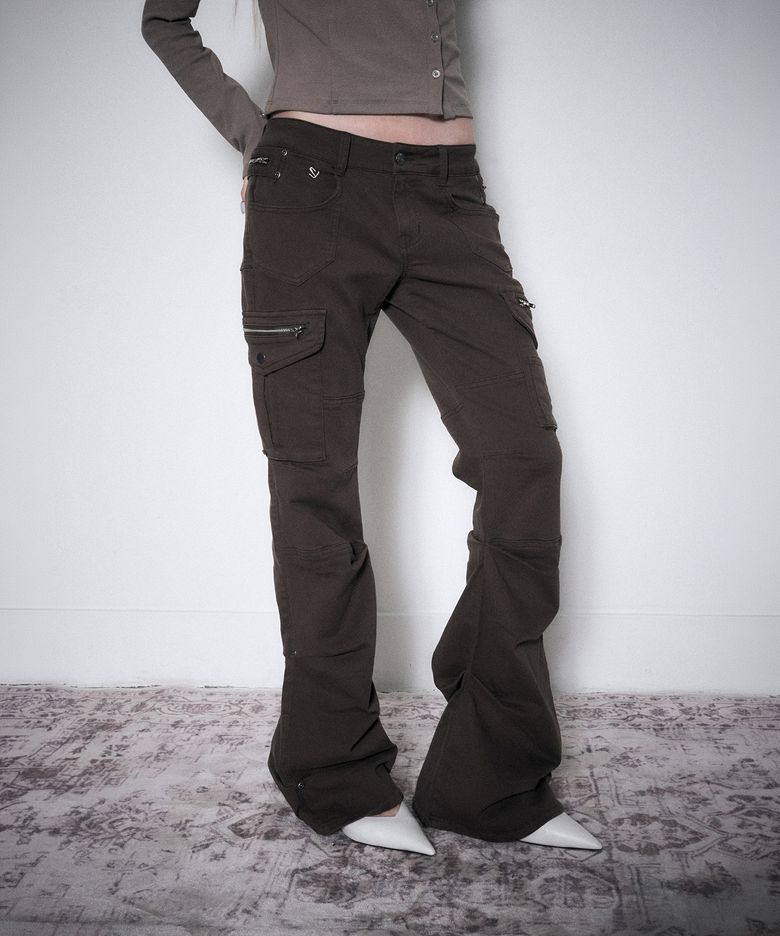 GRIND CROSS ZIP CARGO PANTS KHAKI