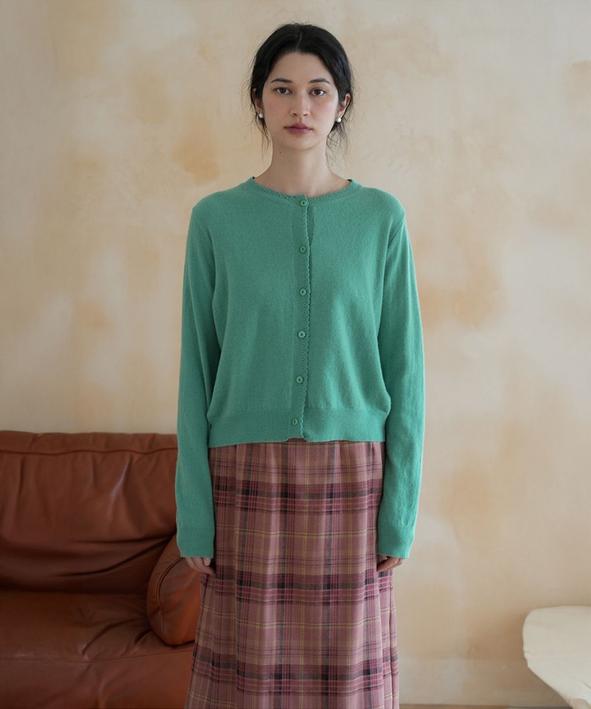 더밀루이(THEMILUI) Dear knit cardigan (Green)