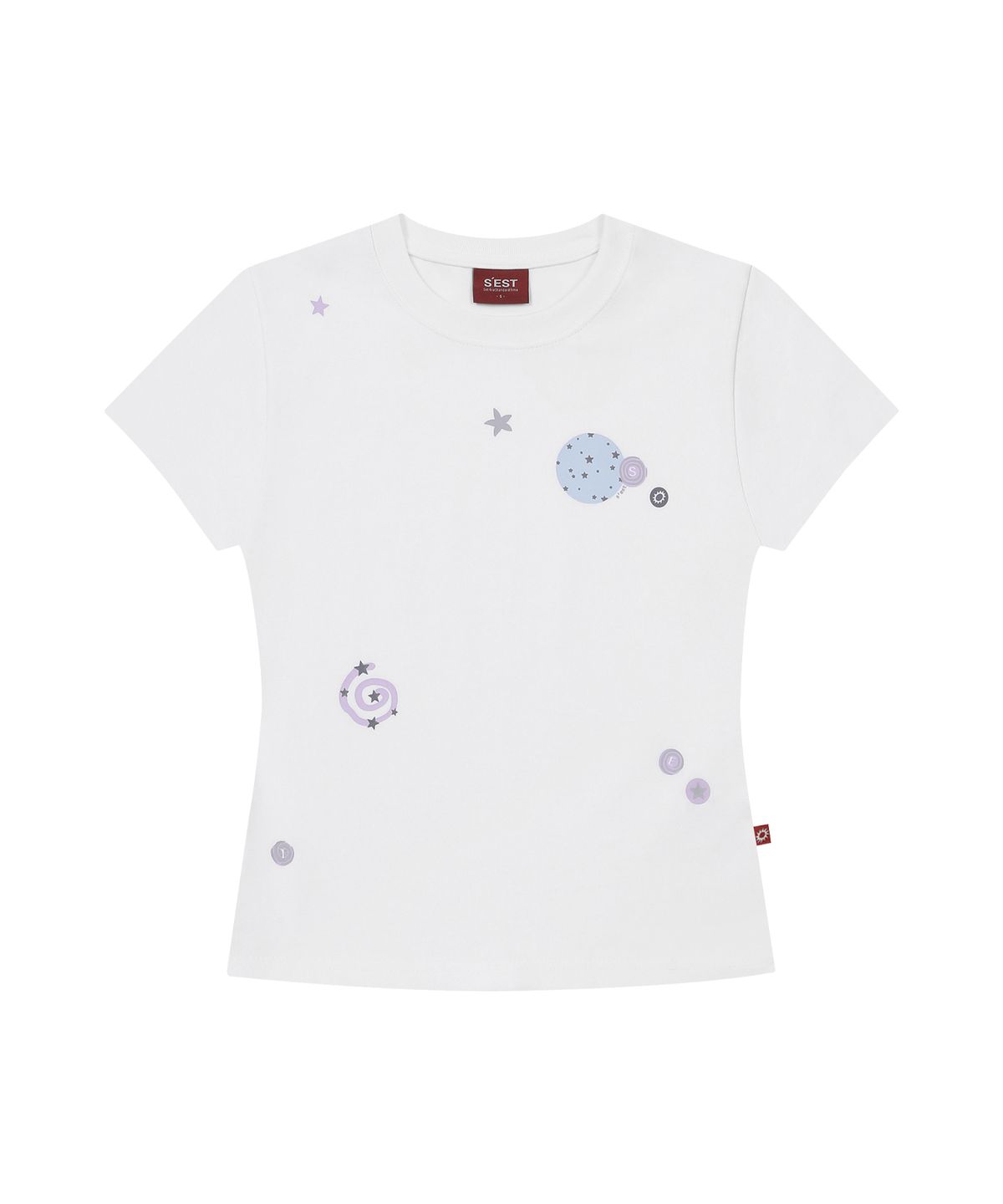에스이에스티(S'EST) Stardust Slim Fit T-shirts White