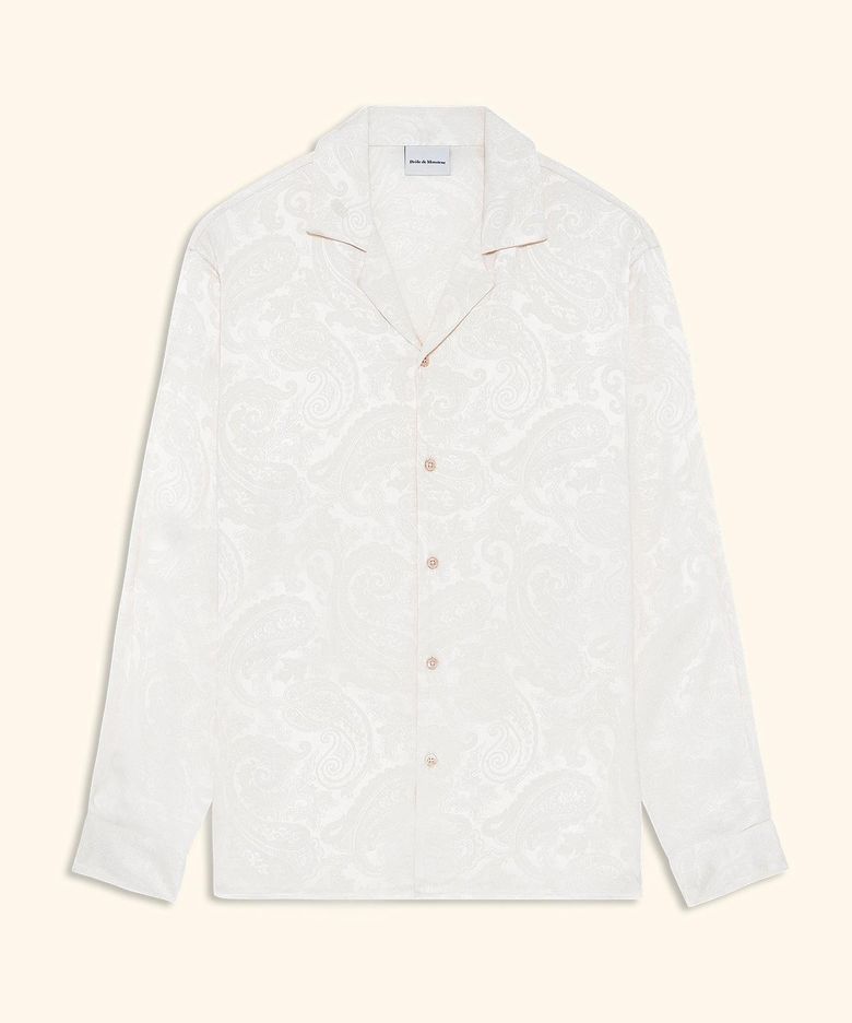 Long Sleeve Jacquard Paisley Shirt D0SAA26103BEL