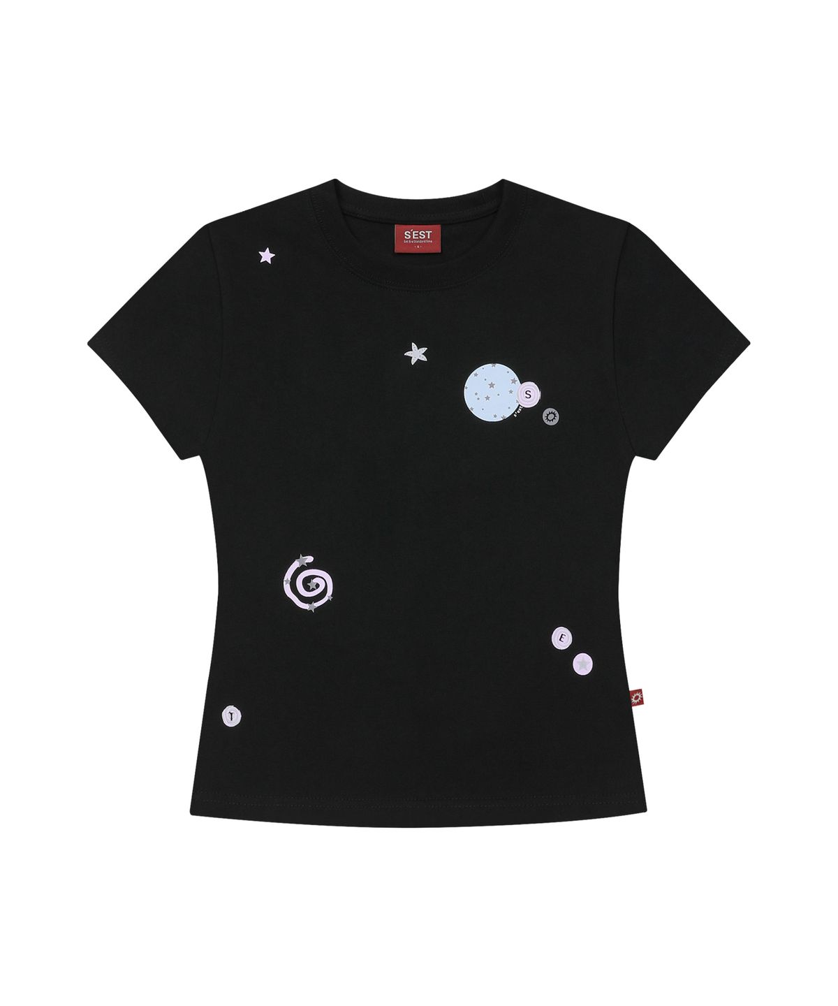 에스이에스티(S'EST) Stardust Slim Fit T-shirts Black