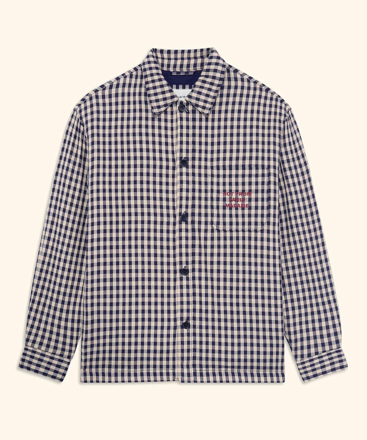드롤드무슈(DROLE DE MONSIEUR) Check Overshirt With Slogan D0SAA26001BEX
