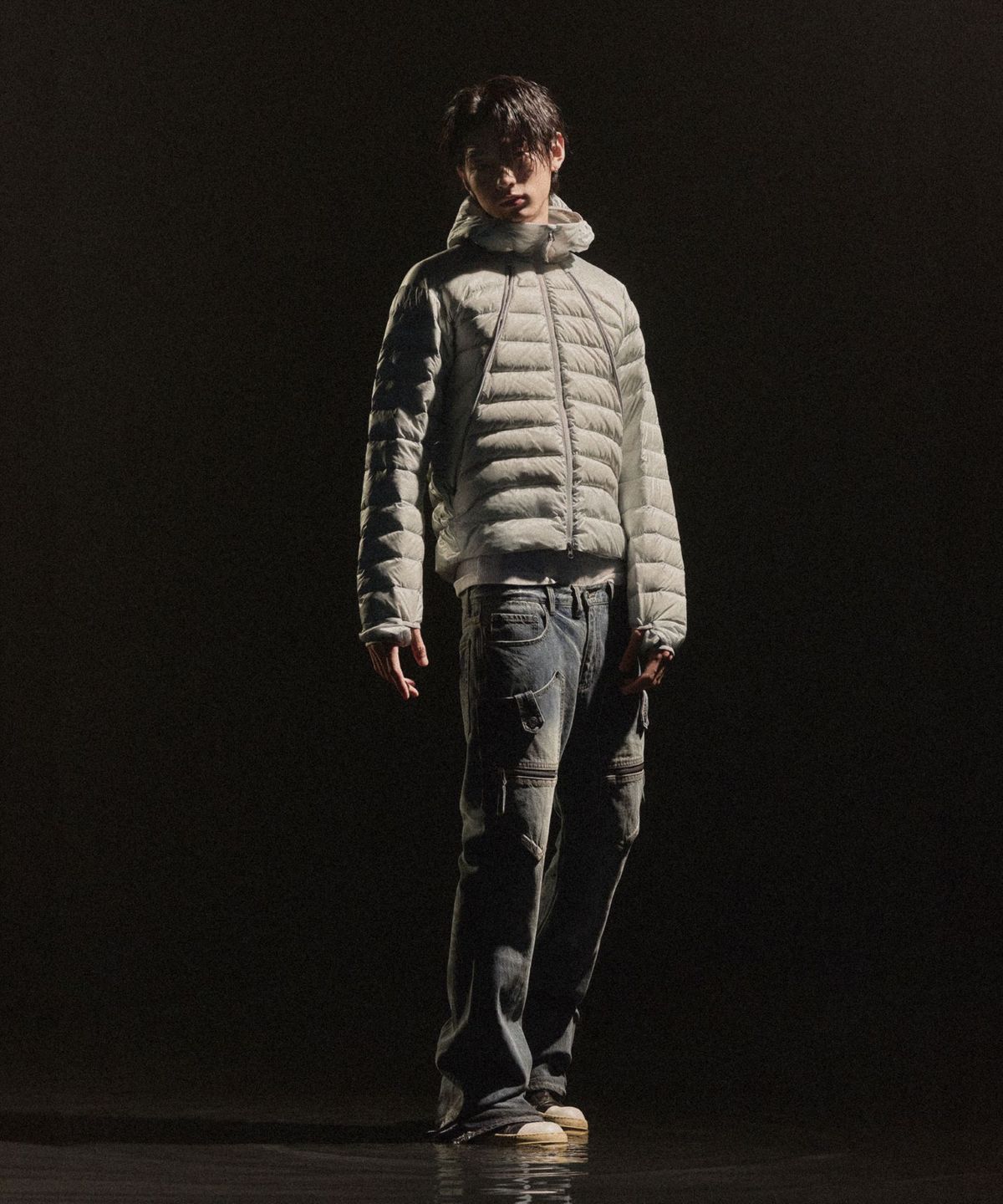 스키즘 인듀싱(SCHISM INDUCING) SHIELD POCKET BOOTCUT JEANS BLUE