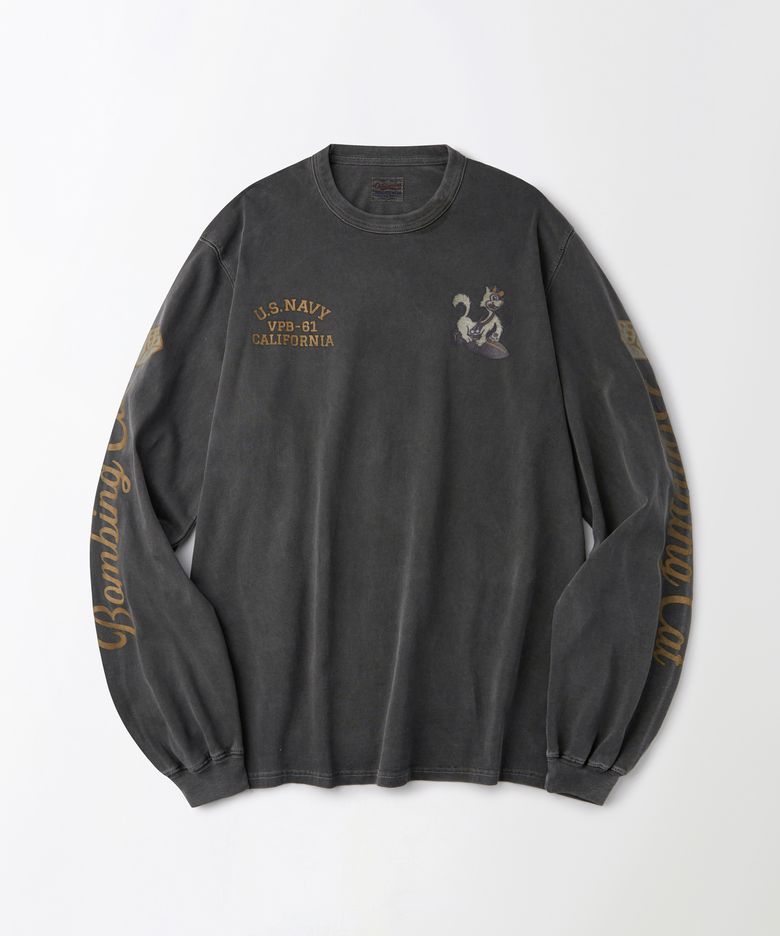 MIL SERIES LONG SLEEVE(BOMBING CAT)_PIGMENT CHARCOAL