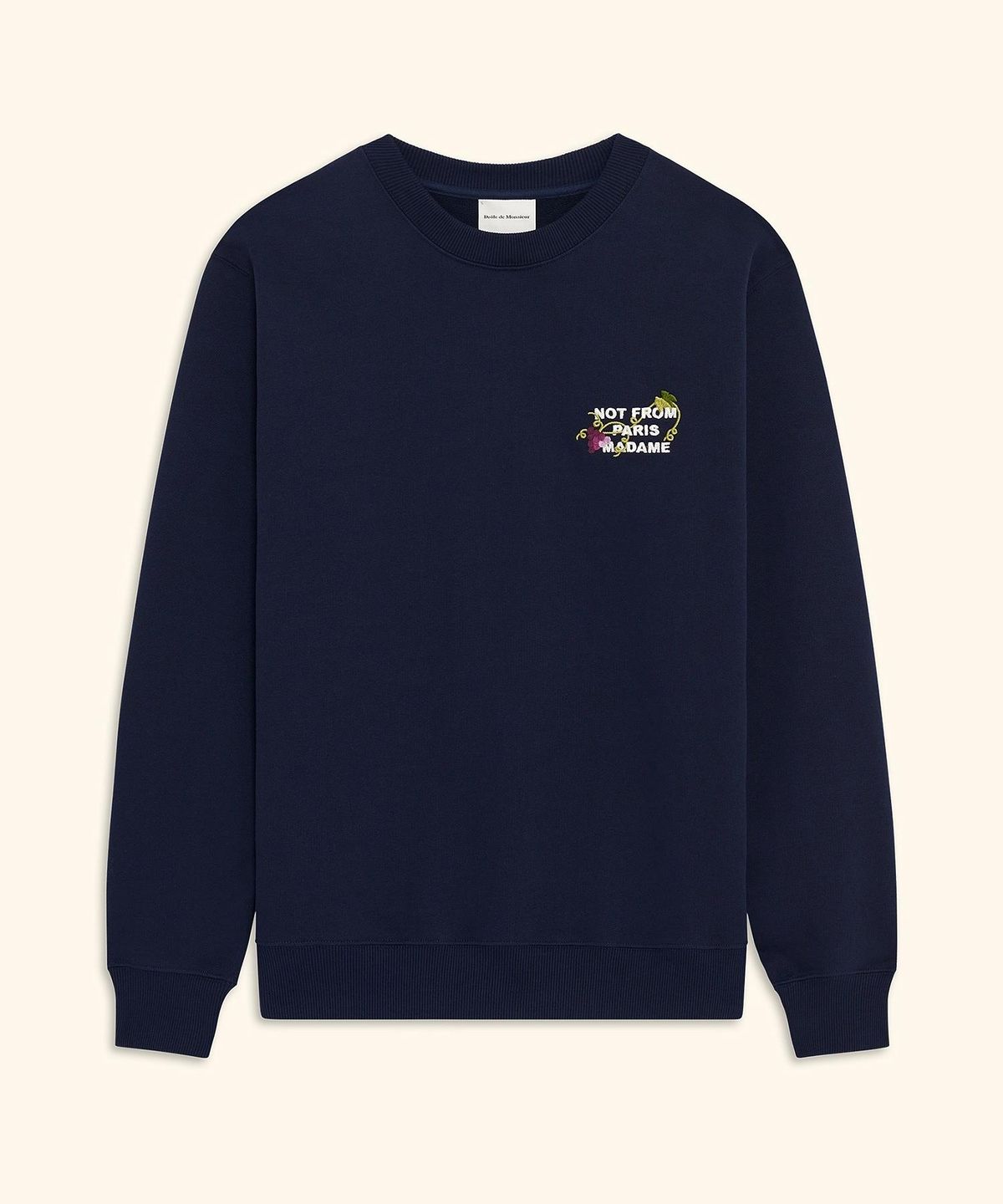 드롤드무슈(DROLE DE MONSIEUR) Vine Embroidered Slogan Sweatshirt D0TSA26103NYX