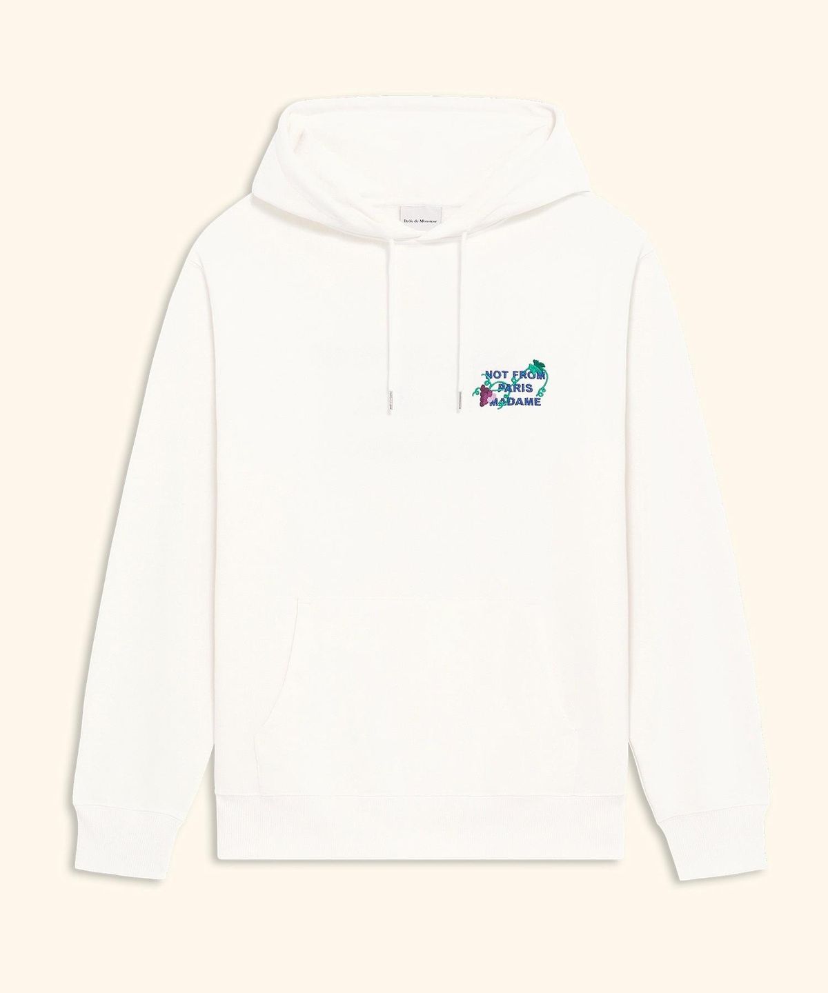 드롤드무슈(DROLE DE MONSIEUR) Vine Embroidered Slogan Hoodie D0THA26100WHM