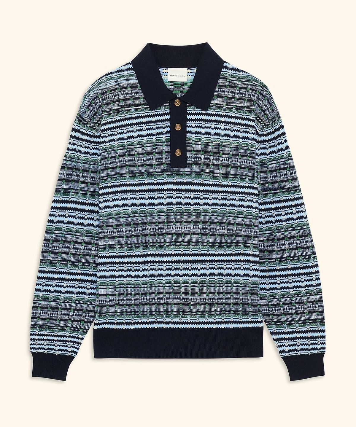 드롤드무슈(DROLE DE MONSIEUR) Coogi Long Sleeve Knit Polo D0WPA26103BUX