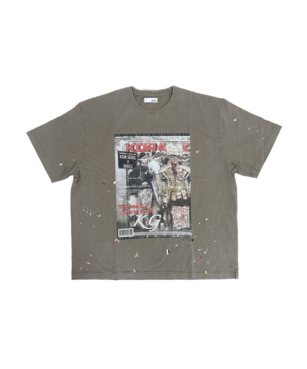 그레일즈(GRAILZ) [GRAILZ X KOIN SEOUL] MAGAZINE T-SHIRTS [OLIVE]