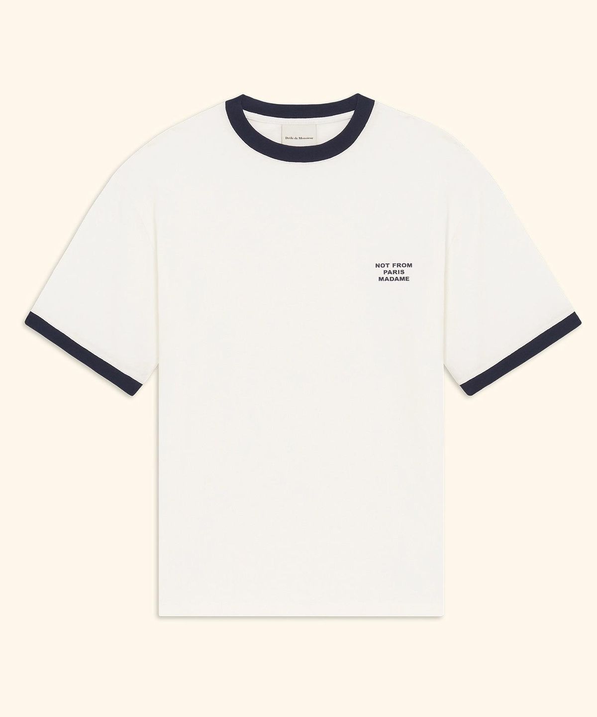 드롤드무슈(DROLE DE MONSIEUR) Contrasted Slogan T-shirt D0TCA26003WHM