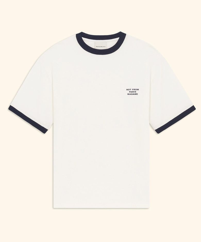 Contrasted Slogan T-shirt D0TCA26003WHM