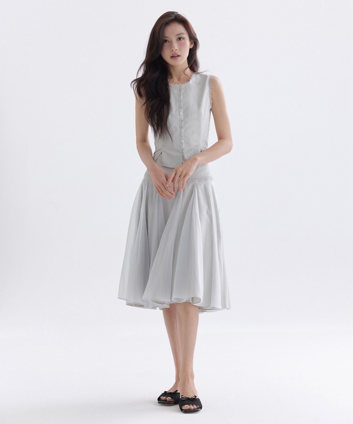 더티스(THETIS) POEM CHIFFON FLARE SKIRT_TT6S512MT
