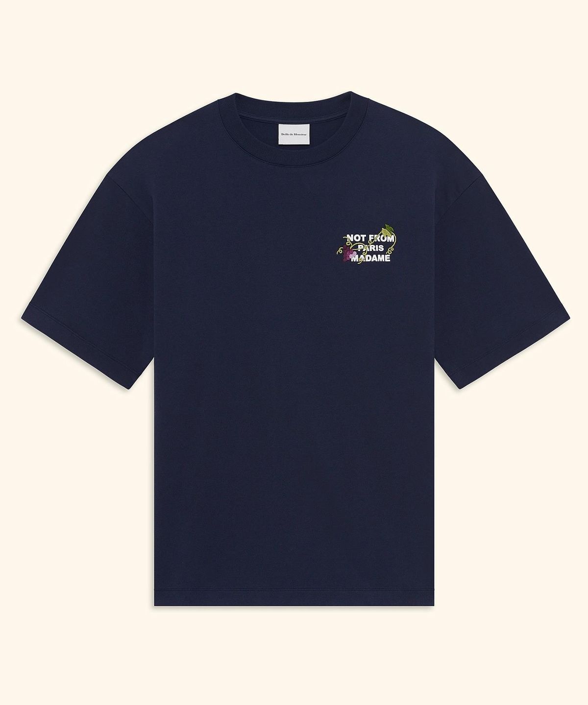 드롤드무슈(DROLE DE MONSIEUR) Vine Embroidered Slogan T-shirt D0TCA26106NYX