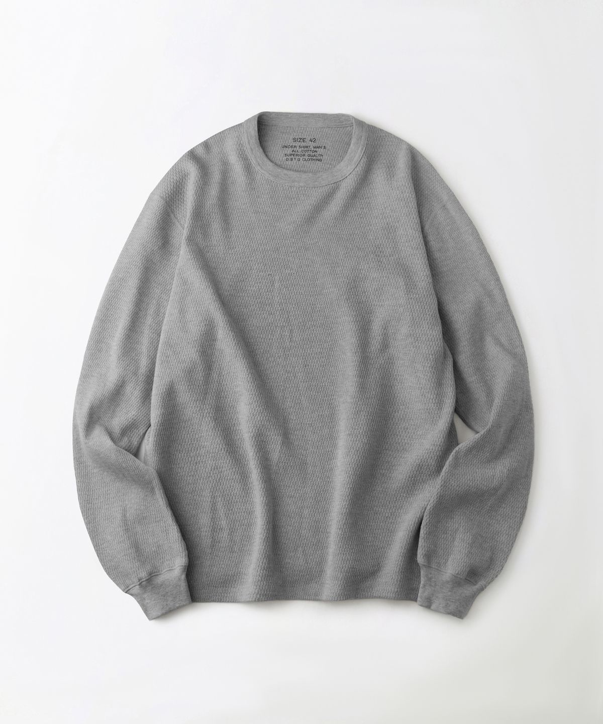 아웃스탠딩(OUTSTANDING) THERMAL LONG SLEEVE TEE_8%MELANGE GRAY