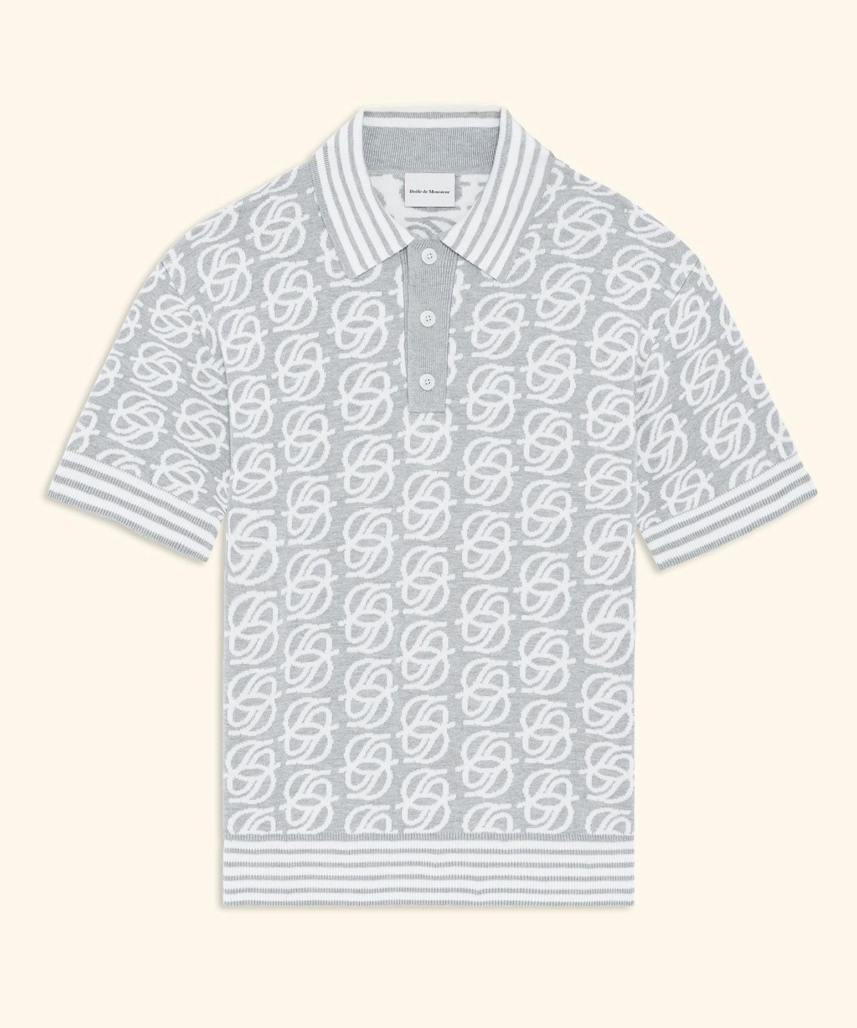 드롤드무슈(DROLE DE MONSIEUR) D Mirror Monogram Knit Polo D0WPA26101GYX