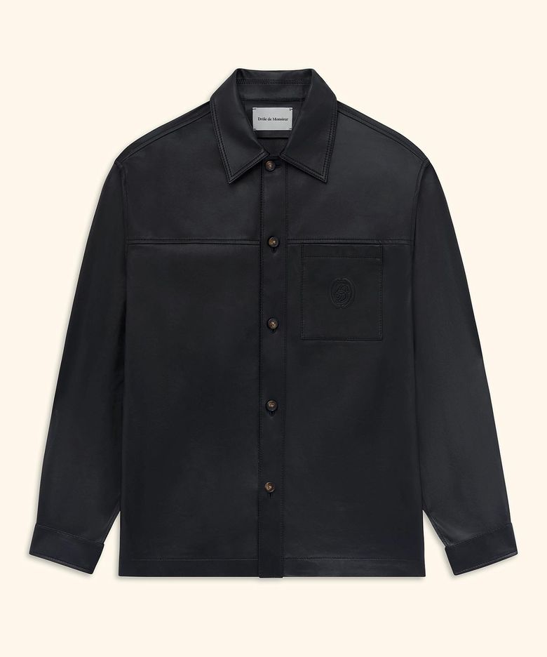 D Ornament Leather Shirt D0JLA26100BKX