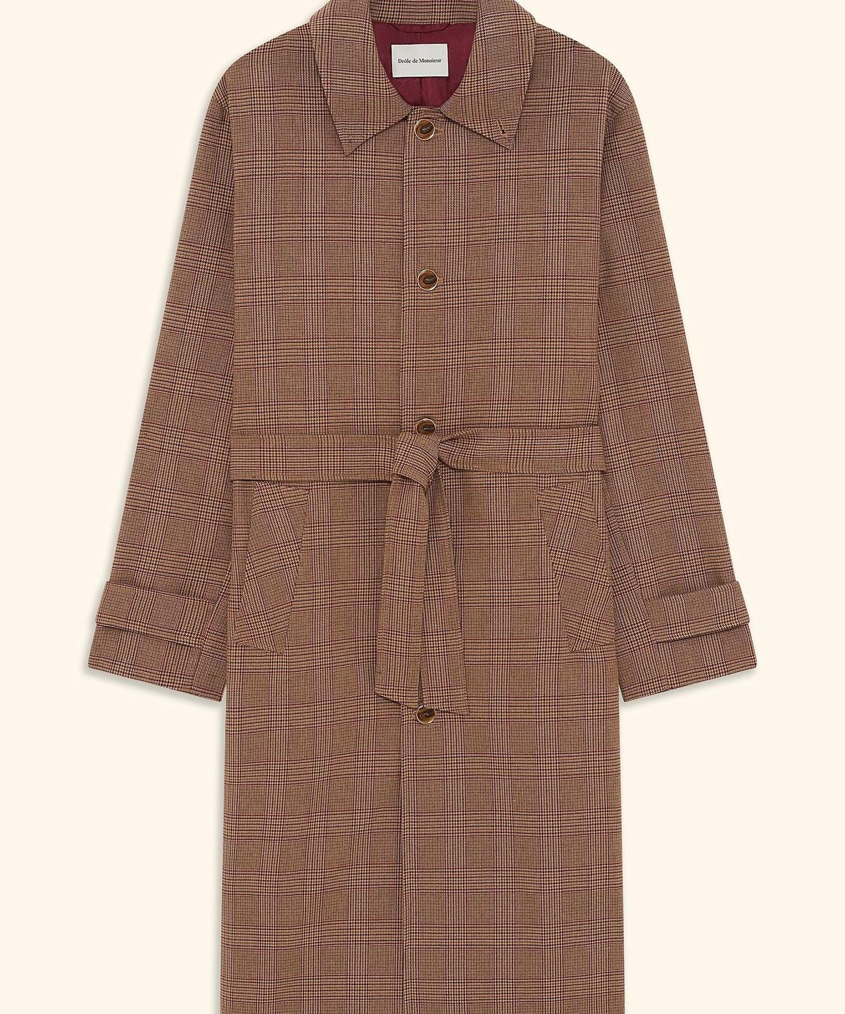 드롤드무슈(DROLE DE MONSIEUR) Prince Of Wales Belted Coat D0CAA26100BRX
