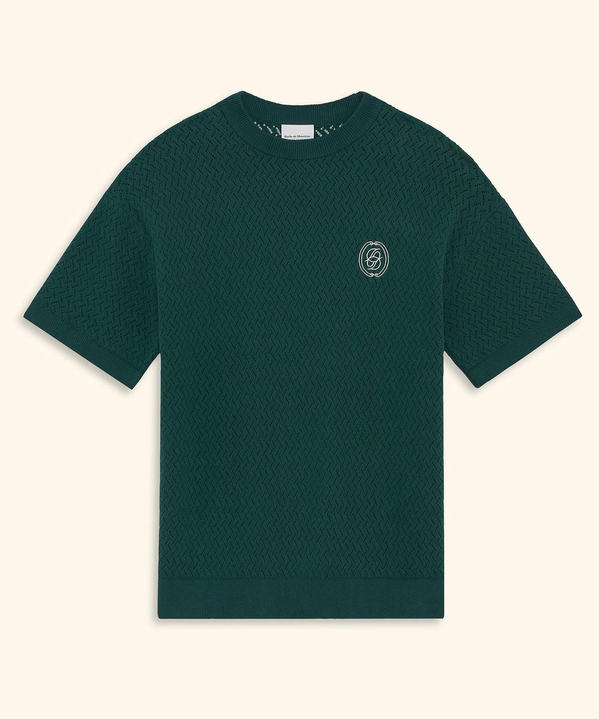 드롤드무슈(DROLE DE MONSIEUR) D Mirror Openwork Knit T-shirt D0WAA26104GRX