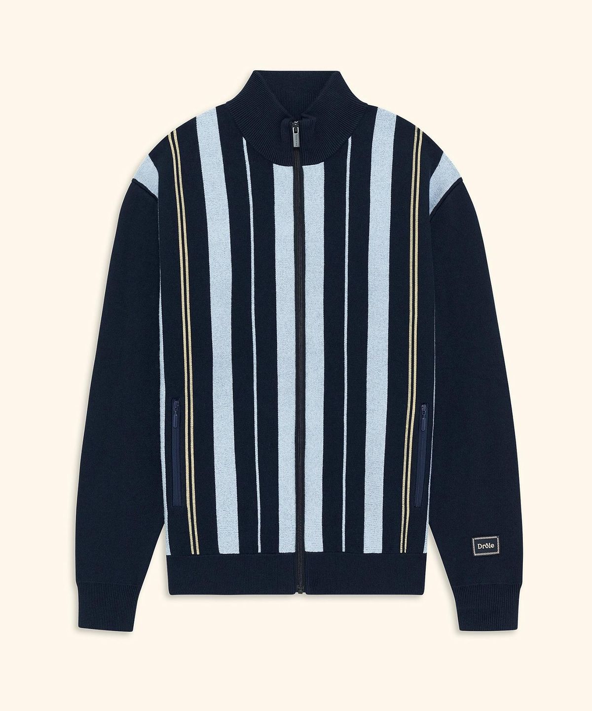 드롤드무슈(DROLE DE MONSIEUR) Striped Zipped Knit Jacket D0WCA26101NYX
