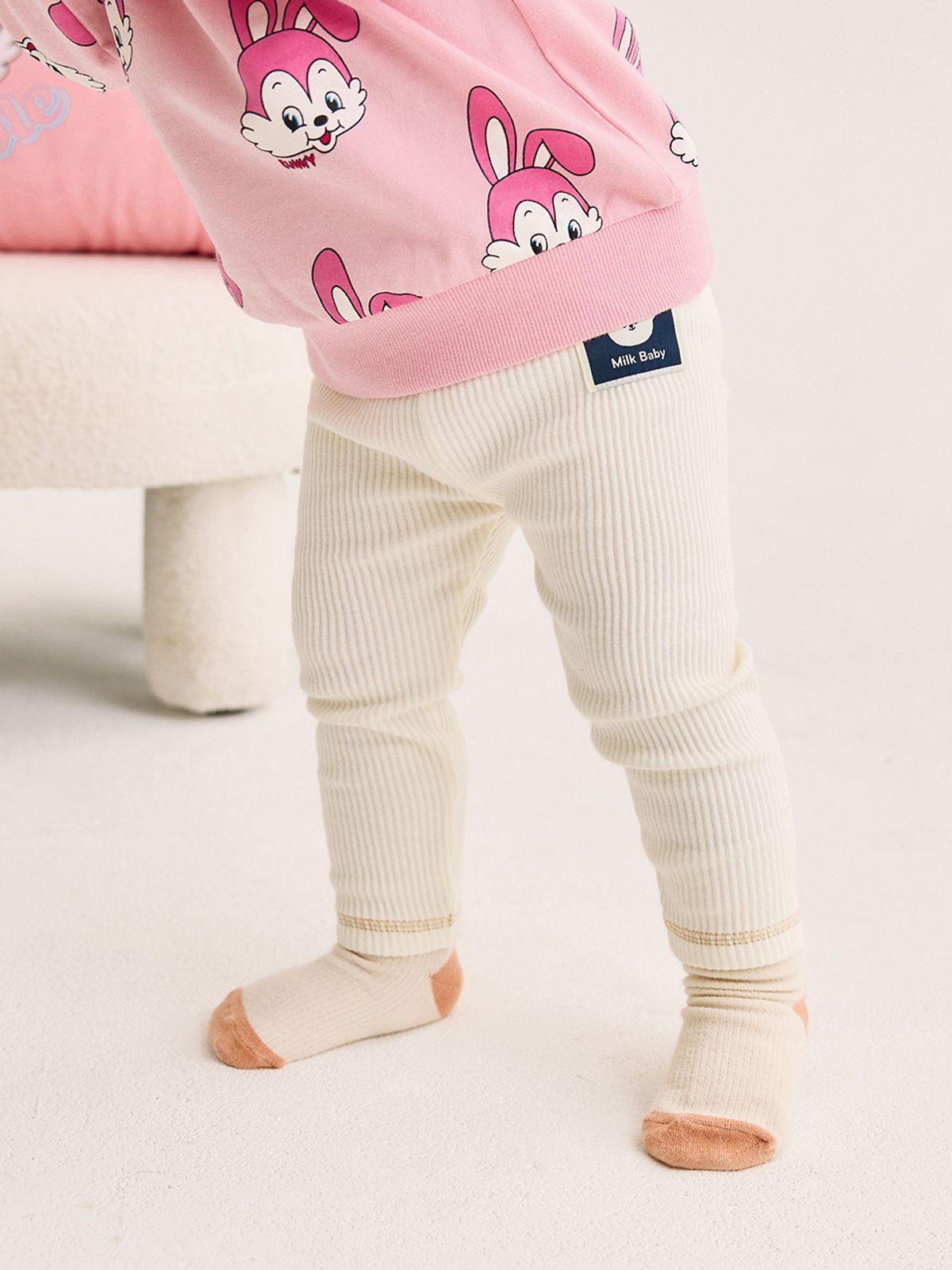 밀크베이비(MILKBABY) 베베 말랑 골지 유아레깅스