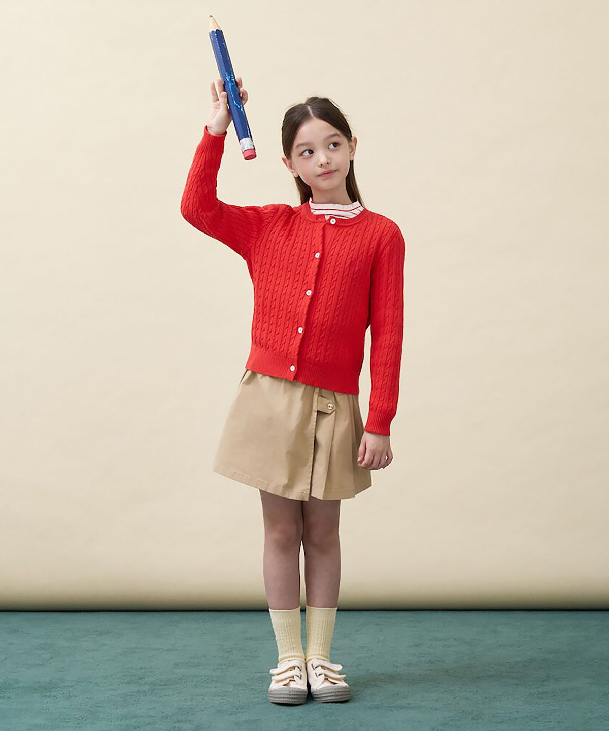 빈폴 키즈(BEANPOLE KIDS) [Essential] 클래식 치노 치마 바지  베이지 (BI6827GE1A)
