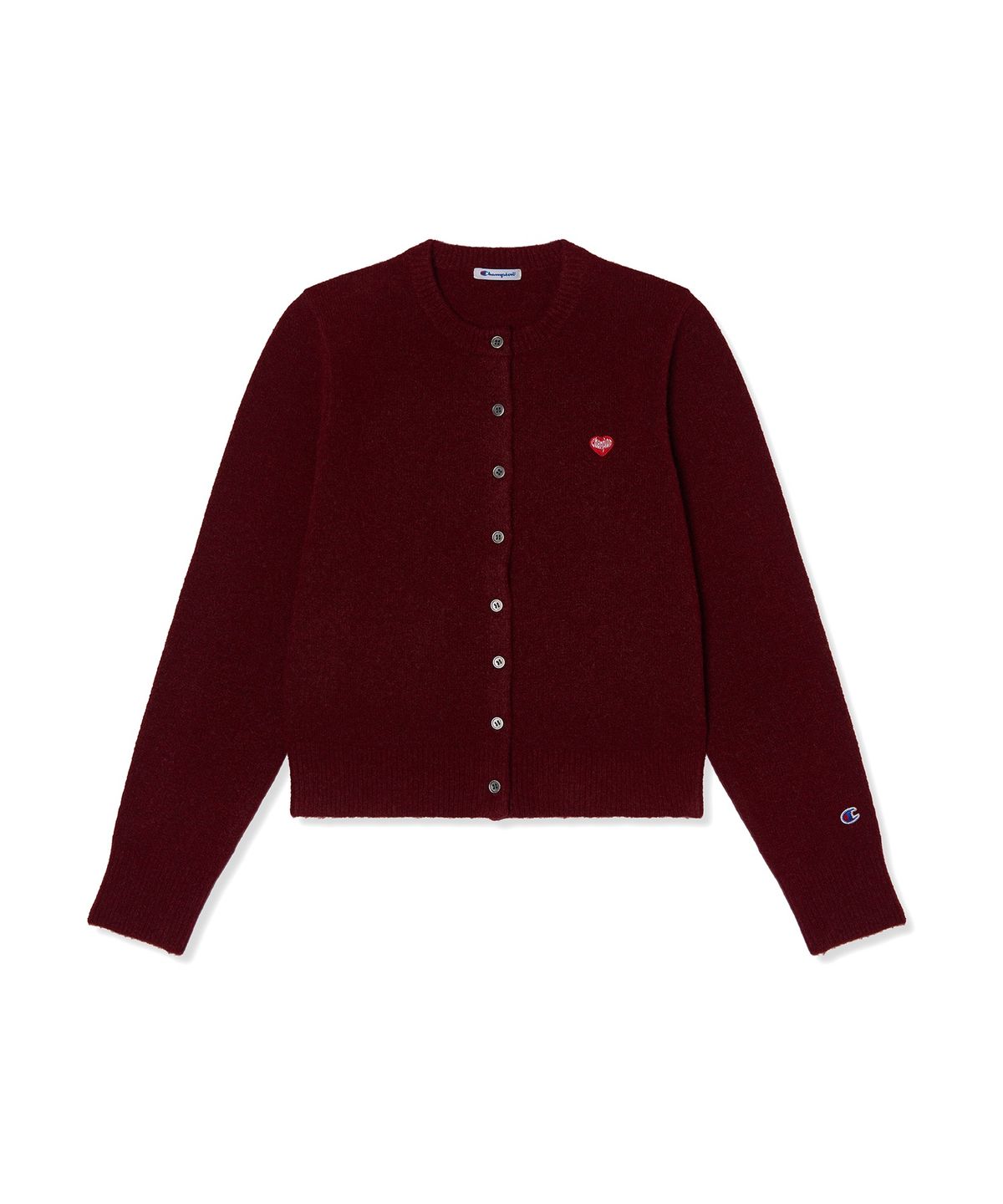 챔피온(CHAMPION) 여성 하트 로고 울 가디건 Red