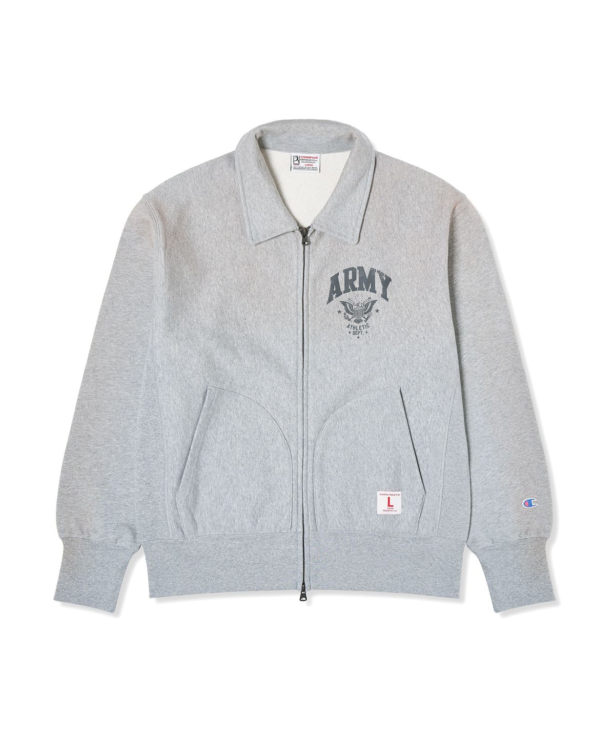 챔피온(CHAMPION) ARMY 스웨트 집업 가디건 Medium Grey Melange