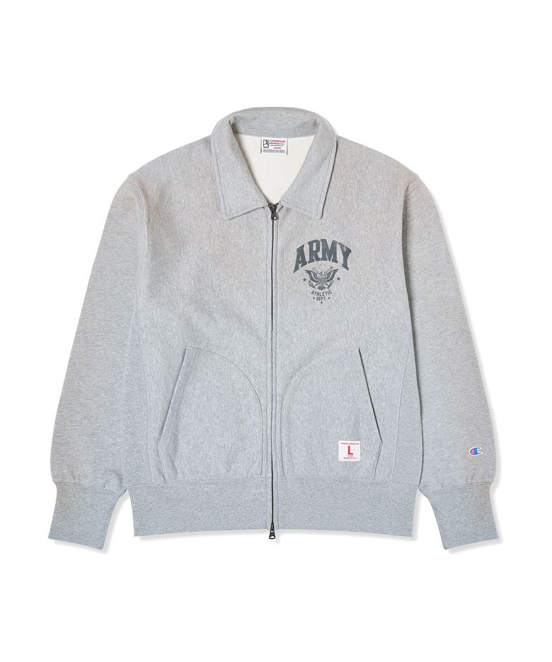 ARMY 스웨트 집업 가디건 Medium Grey Melange