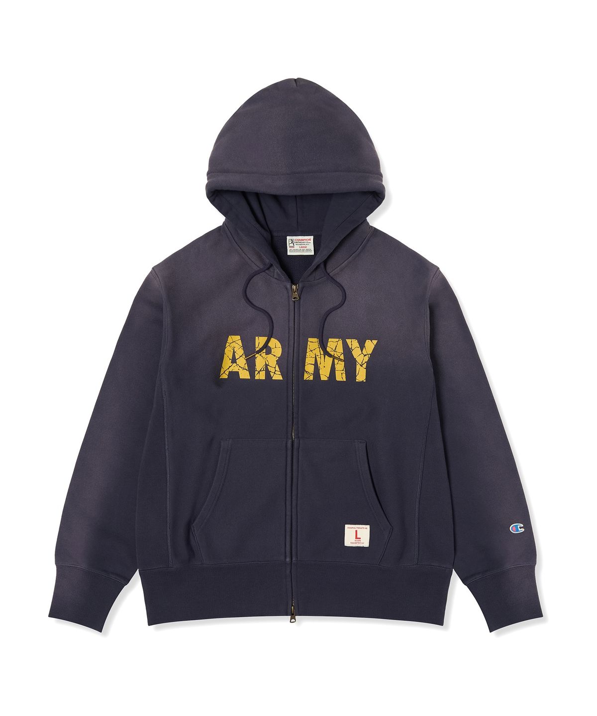 챔피온(CHAMPION) 헤리티지 리버스위브 ARMY 후드 집업 Navy