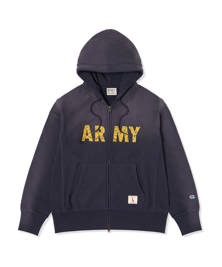 헤리티지 리버스위브 ARMY 후드 집업 Navy