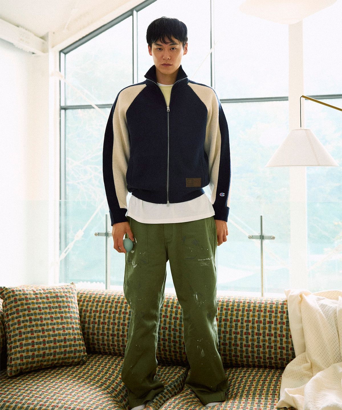 챔피온(CHAMPION) 헤리티지 페인티드 퍼티그 팬츠 Olive