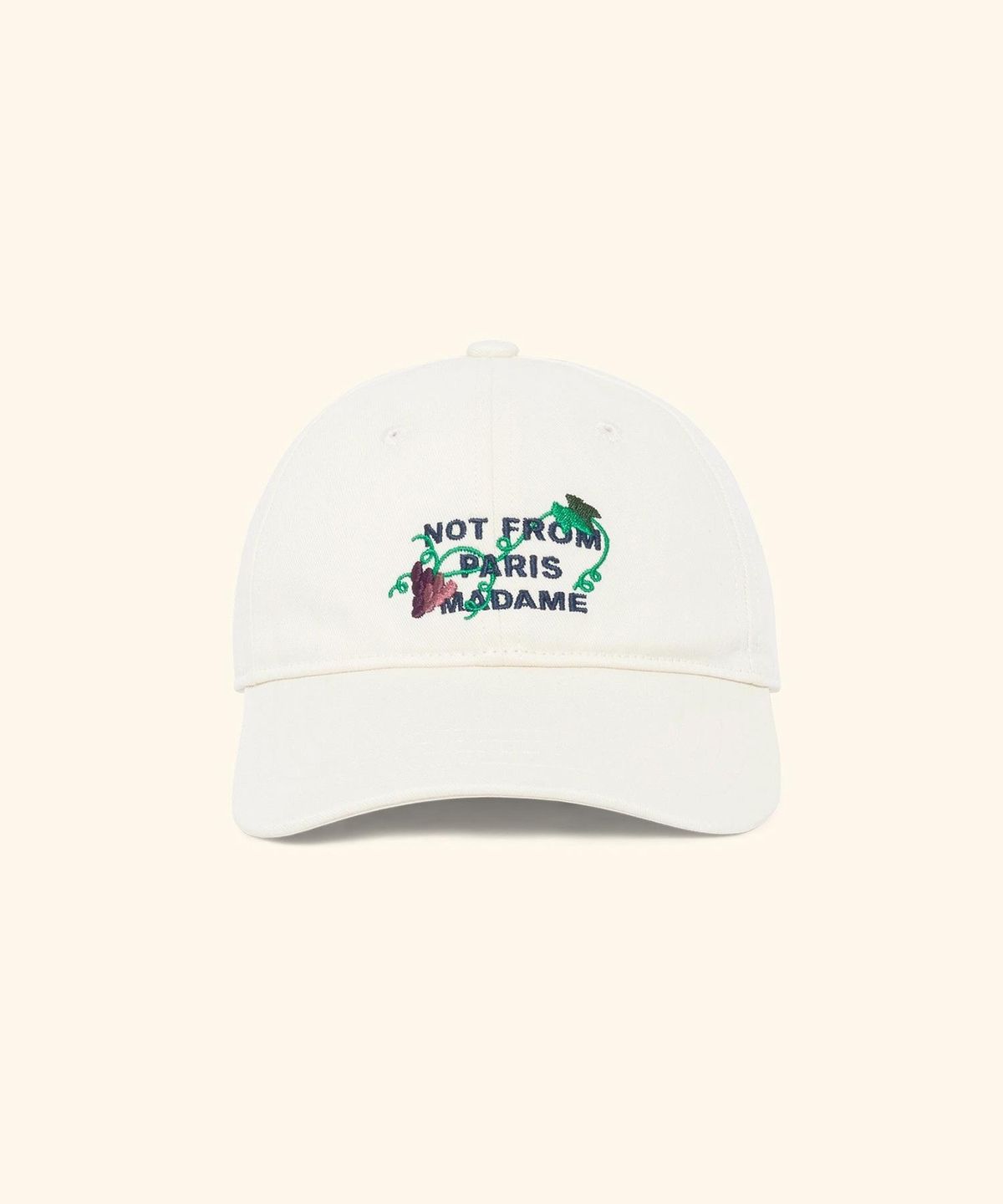 드롤드무슈(DROLE DE MONSIEUR) Vine Embroidered Slogan Cap D4RAA26100WHM