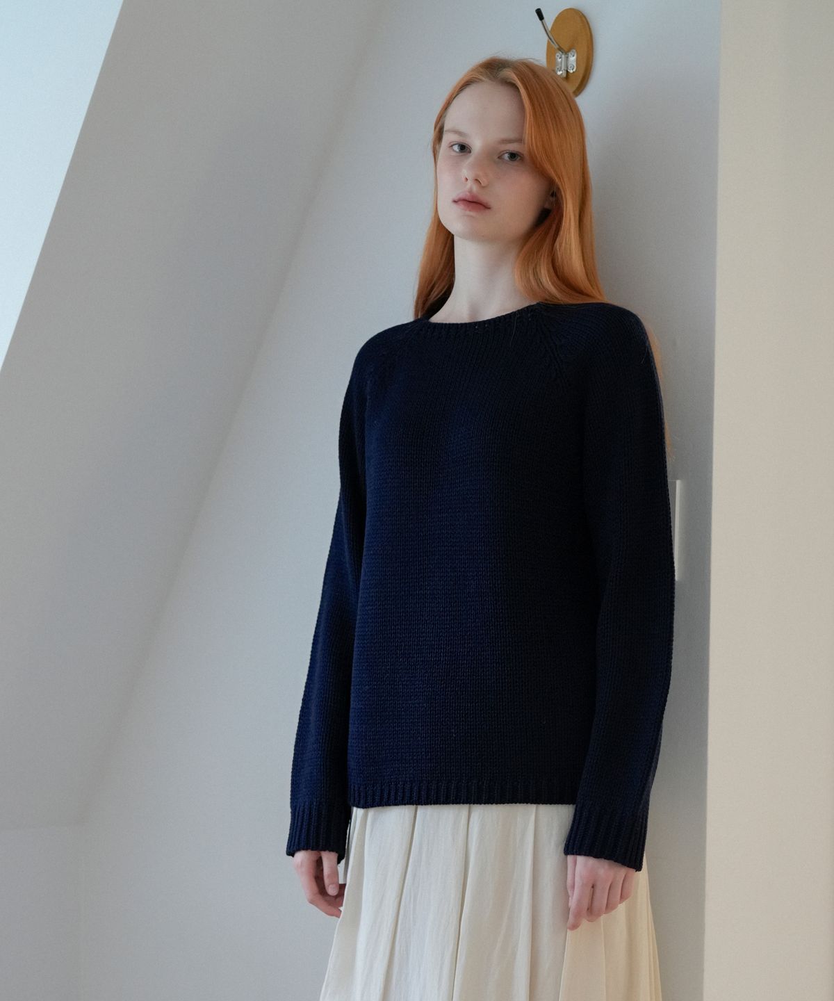블레티(VLETI) Boat Neck Basic Knit (Navy)