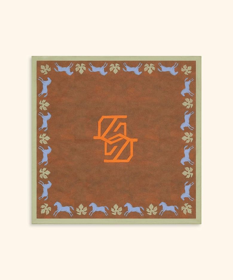 Horse Monogram Cotton Scarf D4AJA26101BRX