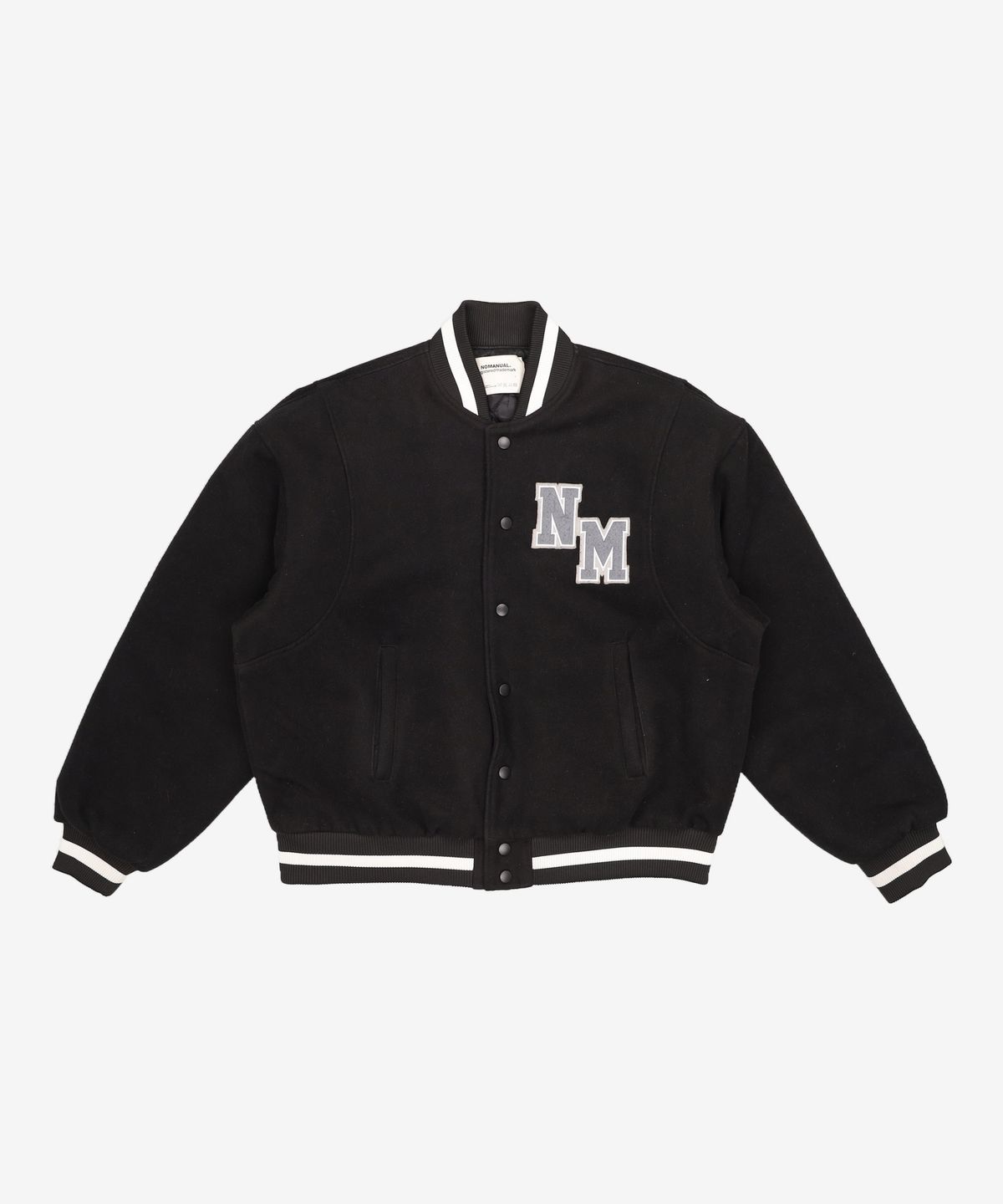 노매뉴얼(NOMANUAL) TAYLOR VARSITY JACKET - BLACK L