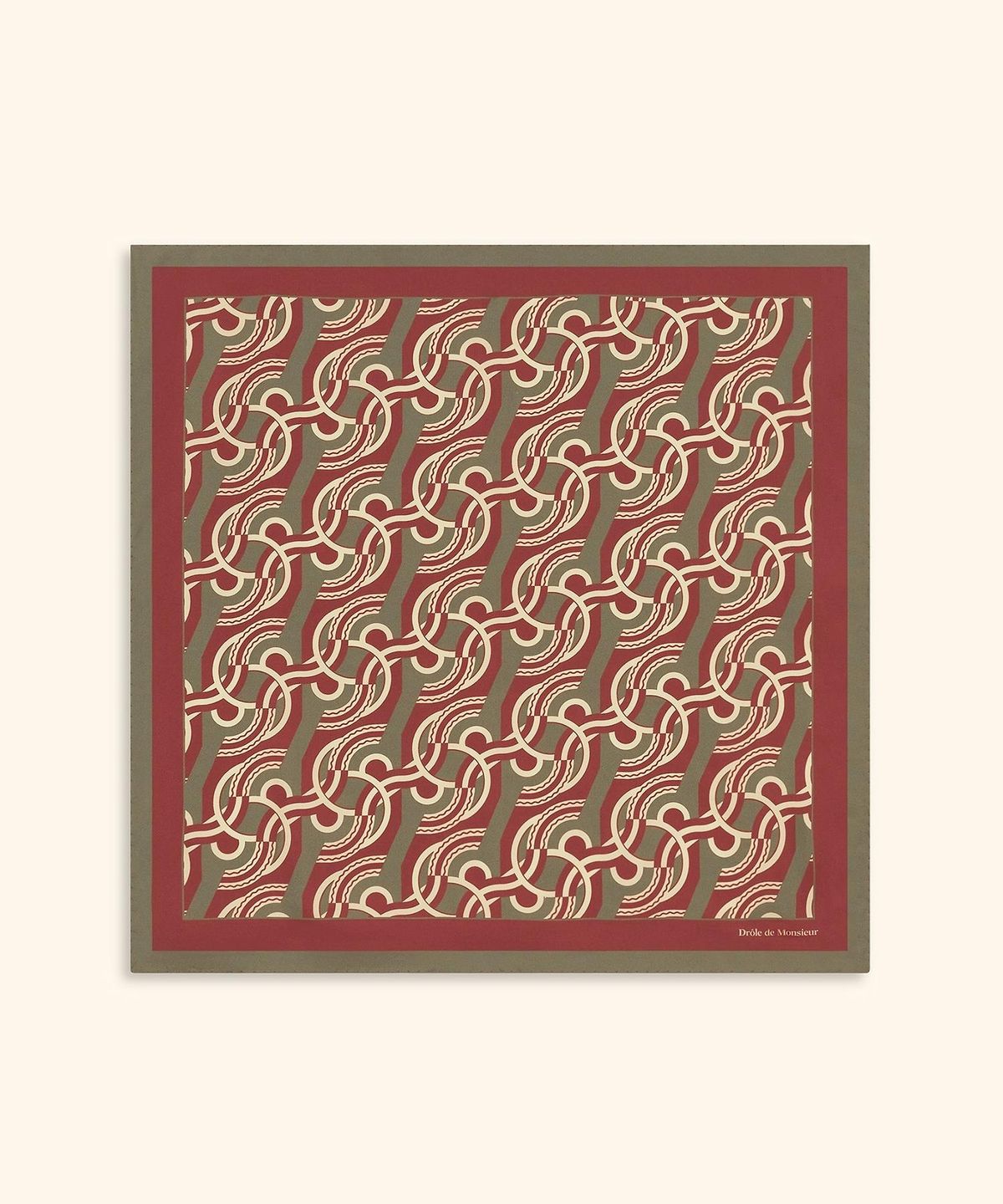 드롤드무슈(DROLE DE MONSIEUR) Silk Chain Link Monogram Scarf D4AJA26100KHX