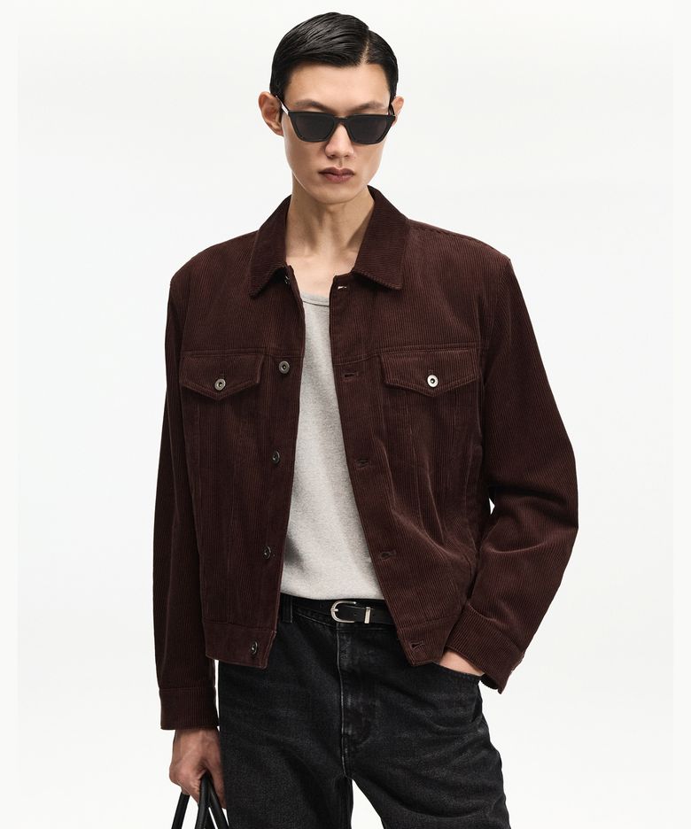 Corduroy Trucker (Dark Brown) TNJU6F100W2