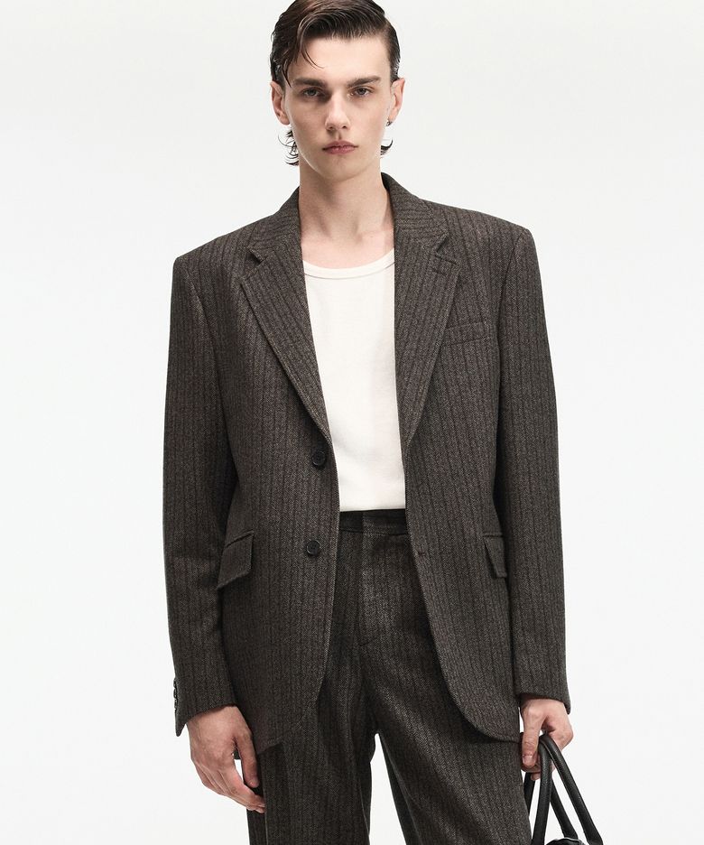 Redford Wool Herringbone Jacket (Grey) TNJA6F104G2