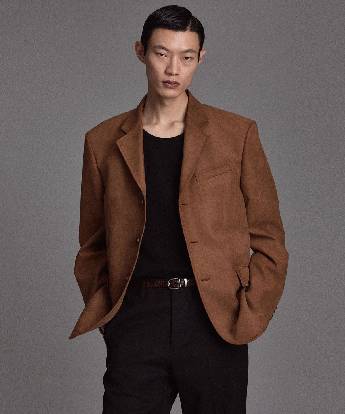 티엔지티(TNGT) Faux Suede Jacket (Camel Brown) TNJA6F102CM